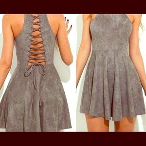 Lace up Halter Dress